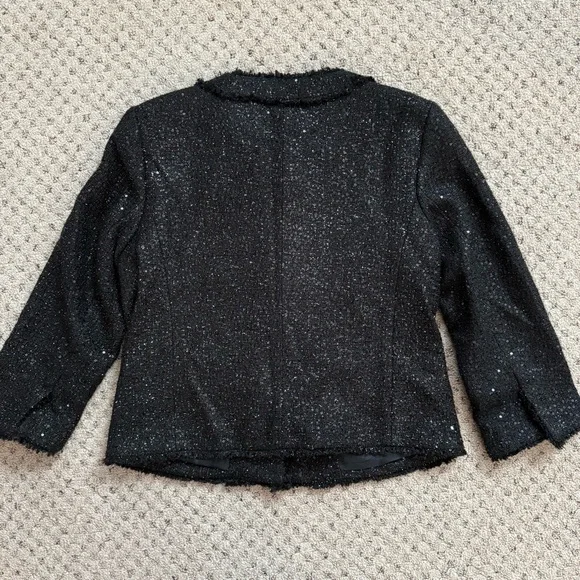 Michael Kors black sequin tweed blazer jacket - Picture 2 of 9
